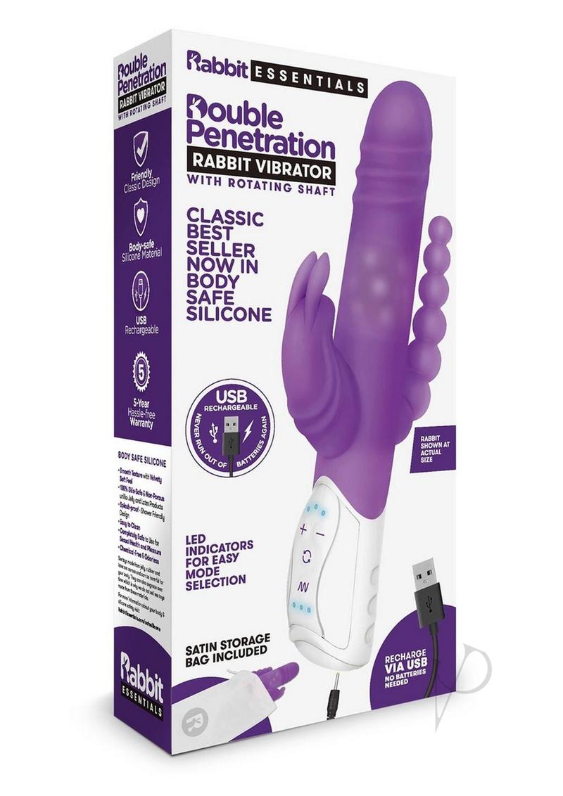 Rechargeable Double Penetration Rabbit Vibe Purple