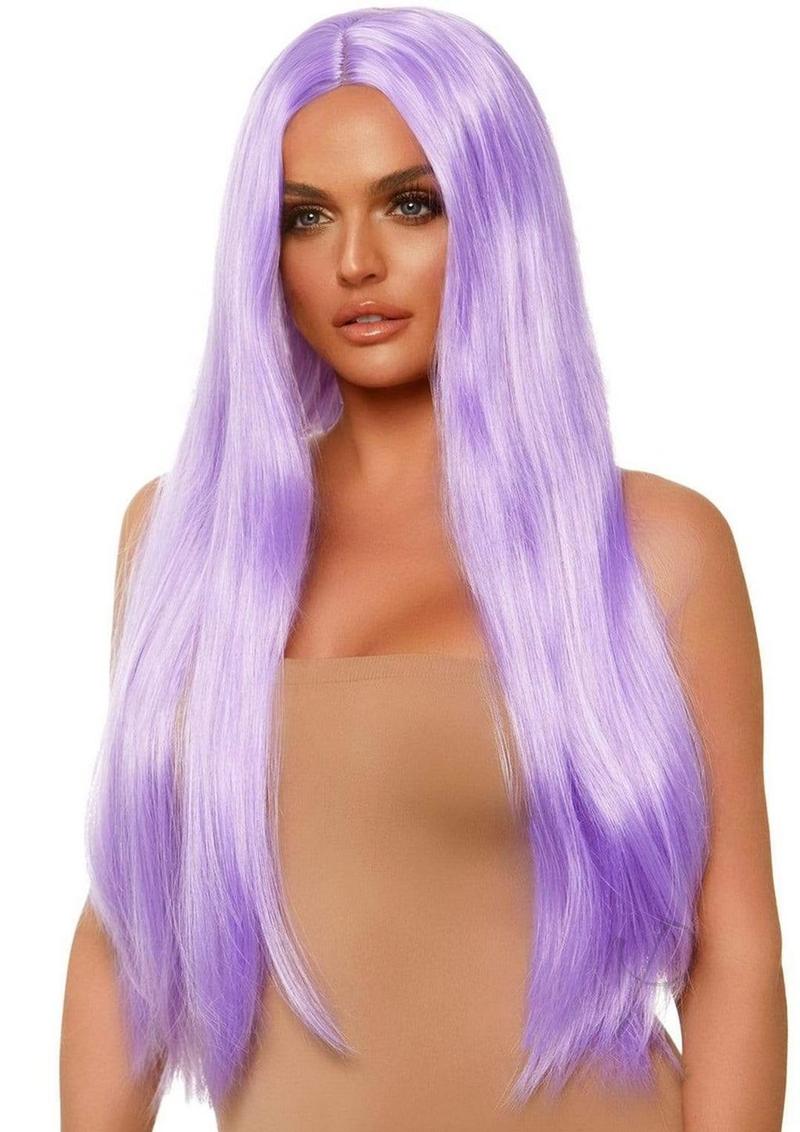 Long Straight Center Part Wig O/S Lavender