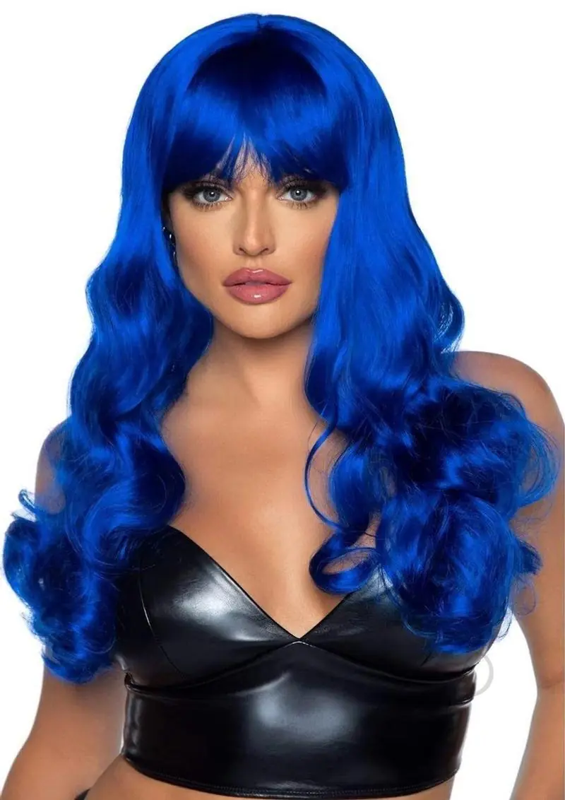 Misfit Long Wavy Bang Wig O/S Blue