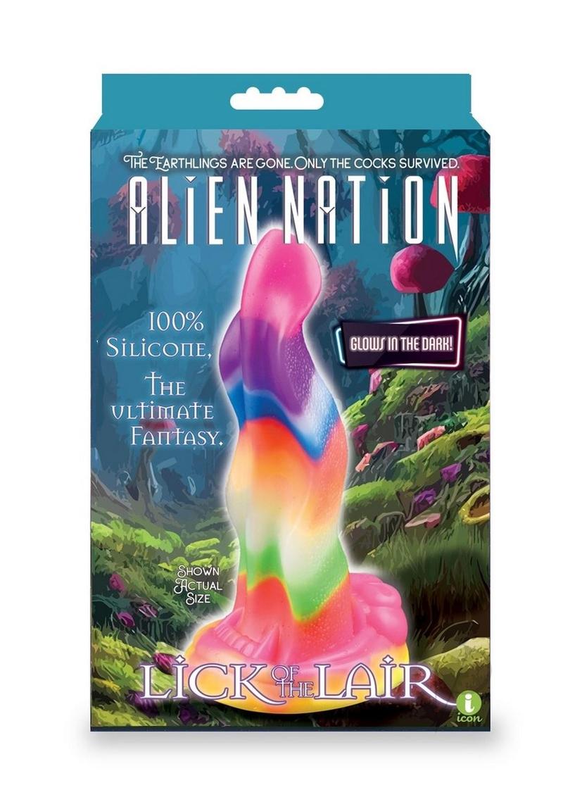 Alien Nation Lick of the Lair Silicone Glow in the Dark Creature Dildo - Multicolor