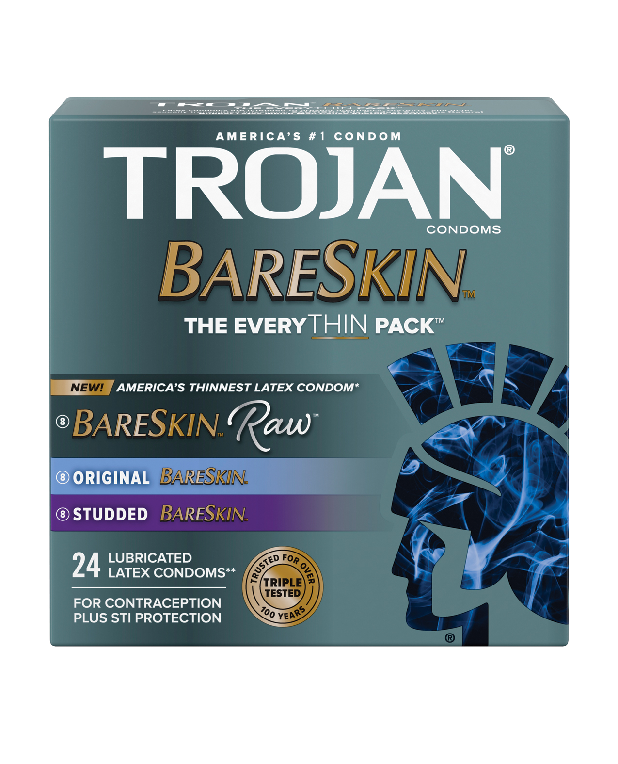 Trojan BareSkin EveryTHIN Condom - Variety Pack of 24