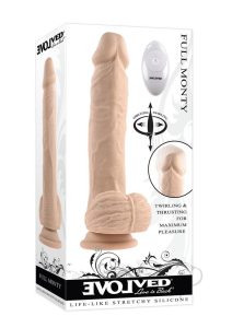 Full Monty Silicone Rechargeable Realistic Dildo with Remote 9 inch – Vanilla Box