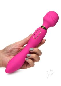 Wand Essential Ultra G-Stroke Come Hither Rechargeable Silicone Vibrating Wand In Hand