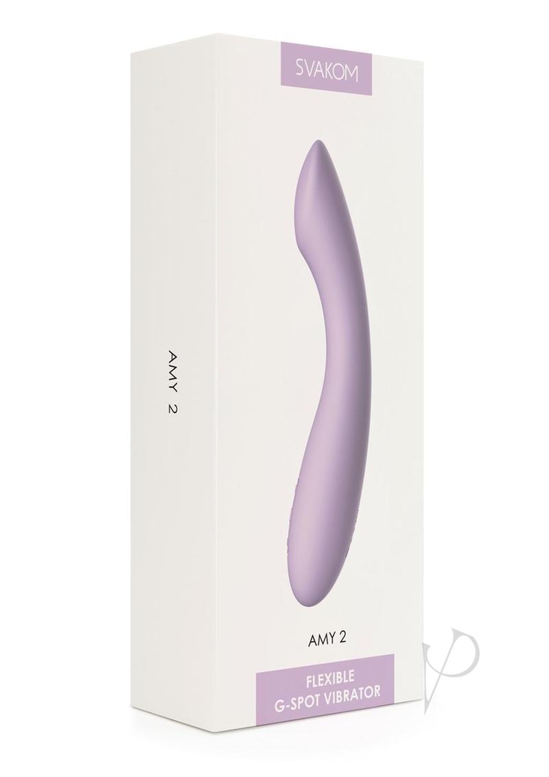 Svakom Amy 2 Rechargeable Silicone Vibrator - Pastel Lilac