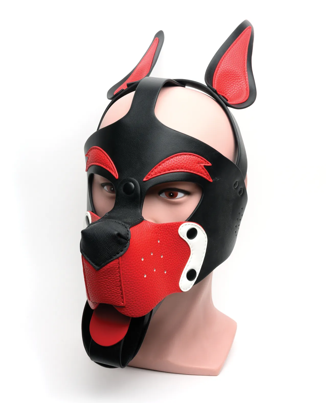 Playful Pup Hood - O/S Black/White/Red