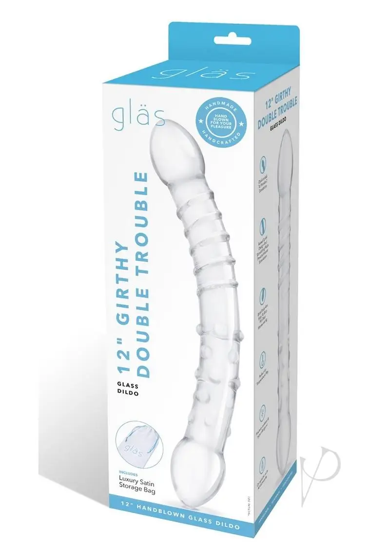 Glass 12" Double Trouble Dildo