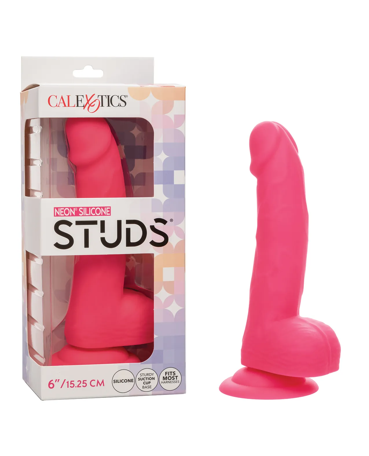 Silicone Studs Neon 6" Dildo