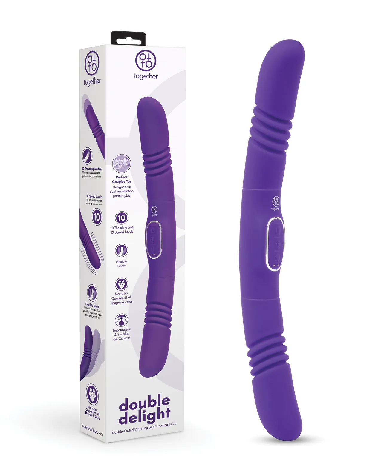 Together Double Delight Double-Ended Vibrating & Thrusting Vibrator