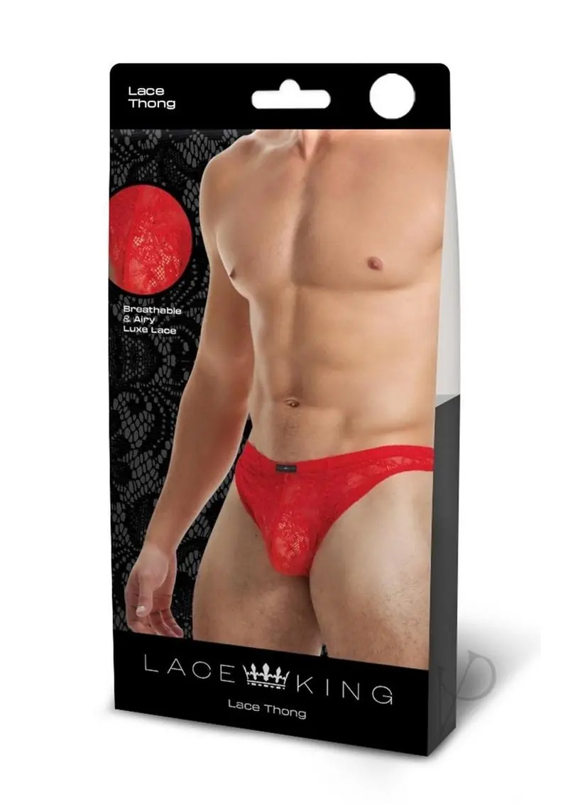 Lace King Lace Thong - Medium/Large - Red