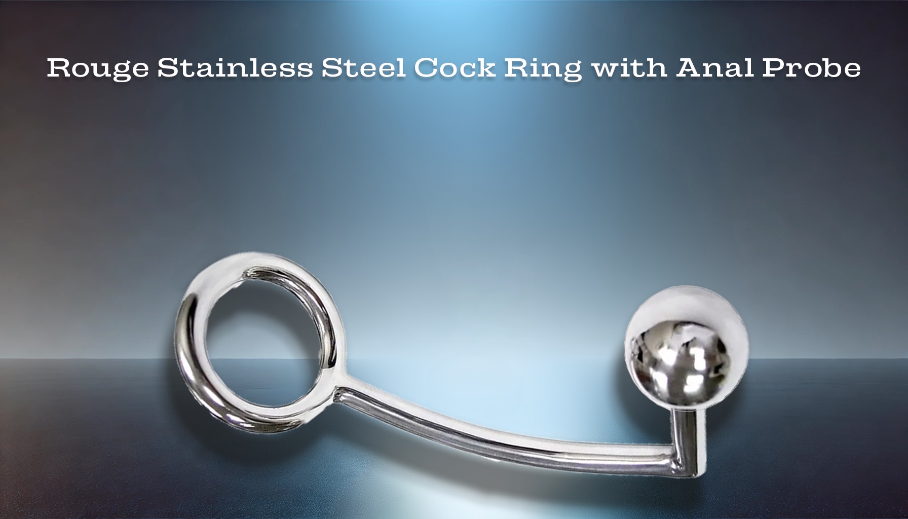 Rouge Stainless Steel Cock Ring with Anal Probe