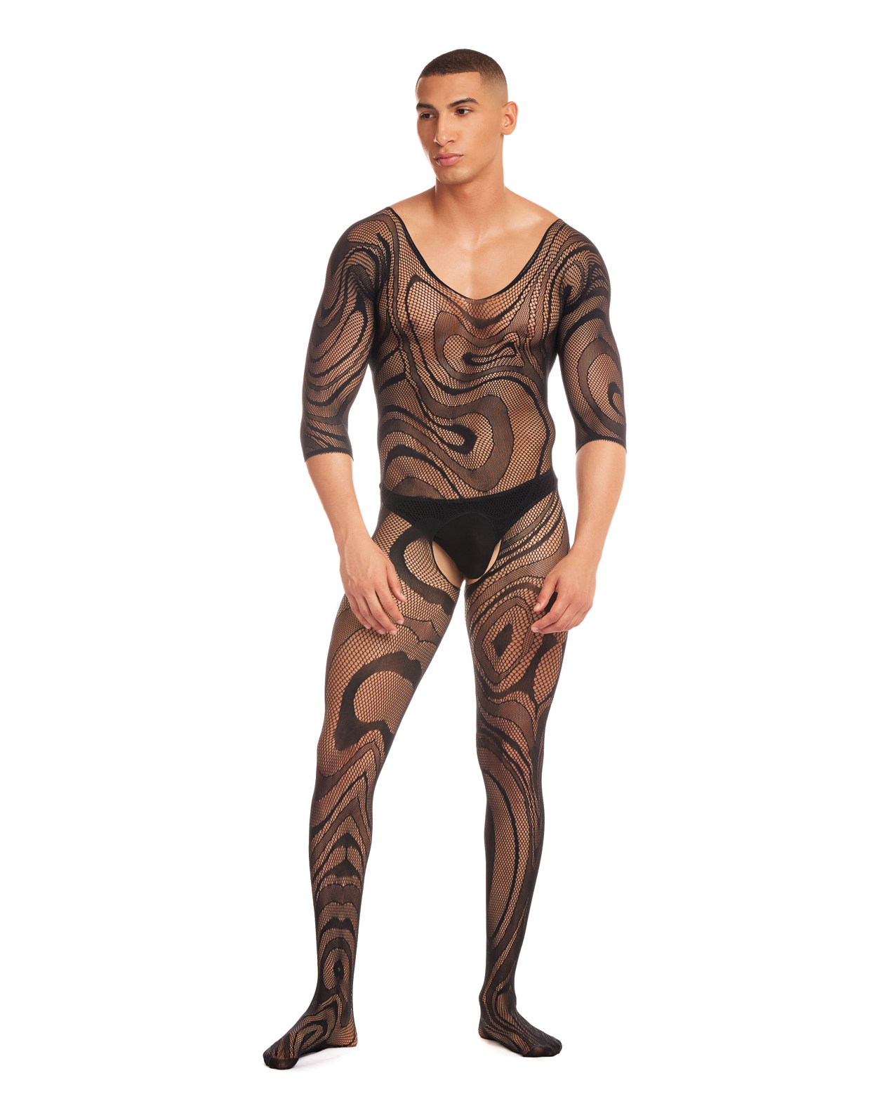 Rainbow Party Supernova Body Stocking w/Thong - Black L/XL