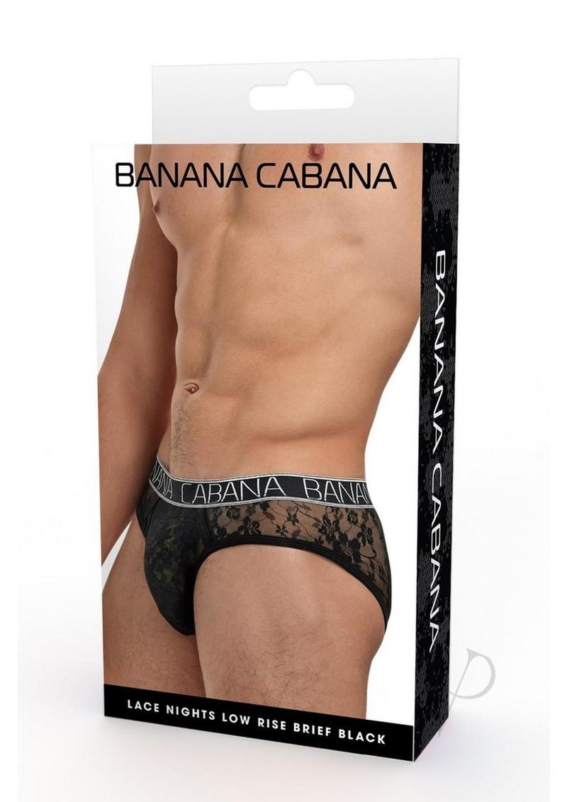 Banana Cabana Lace Nights Low Rise Brief - SM/MD - Black