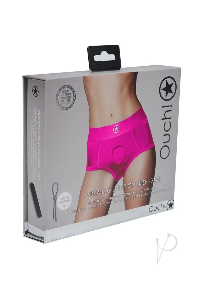 Ouch Vibe Strap On Brief XS/SM Pink