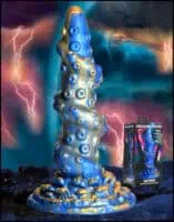 Creature Cocks Lord Kraken Silicone Dildo - Blue/Gold - Image 1