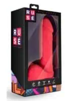 Ruse Big Poppa Silicone Dildo With Balls Cerise 7.75 Inch - Image 1