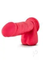 Ruse Big Poppa Silicone Dildo With Balls Cerise 7.75 Inch - Image 2