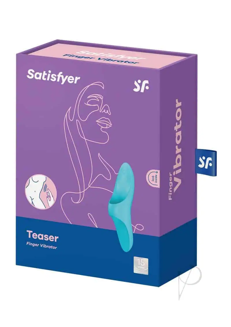 Satisfyer Teaser Finger Vibrator - Light Blue - Image 5