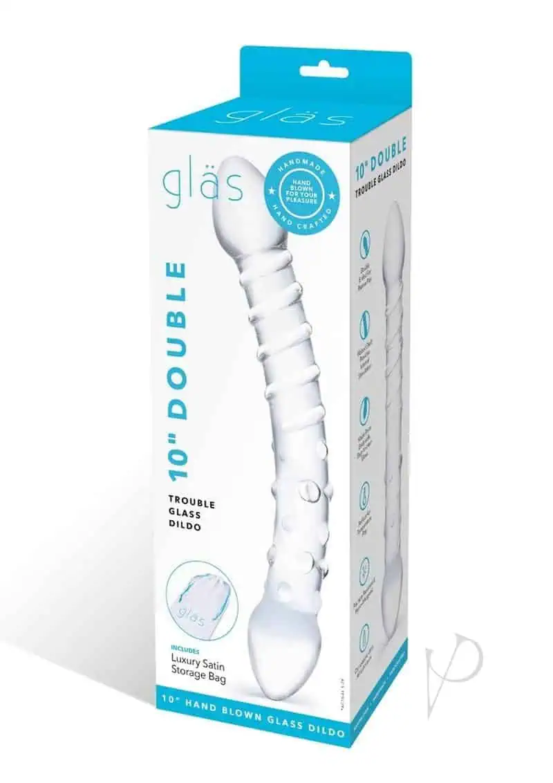 Glas Double Trouble Glass Dildo - Clear - Image 3