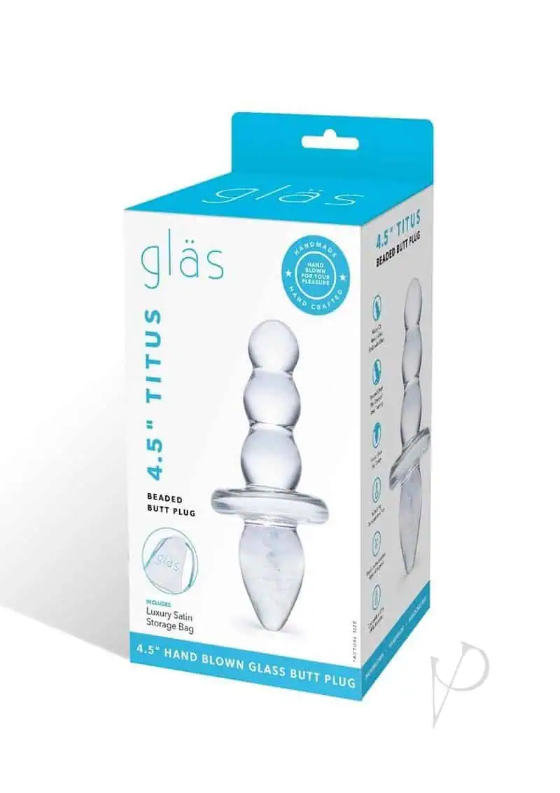 Glas Titus Beaded Glass Butt Plug - Image 3