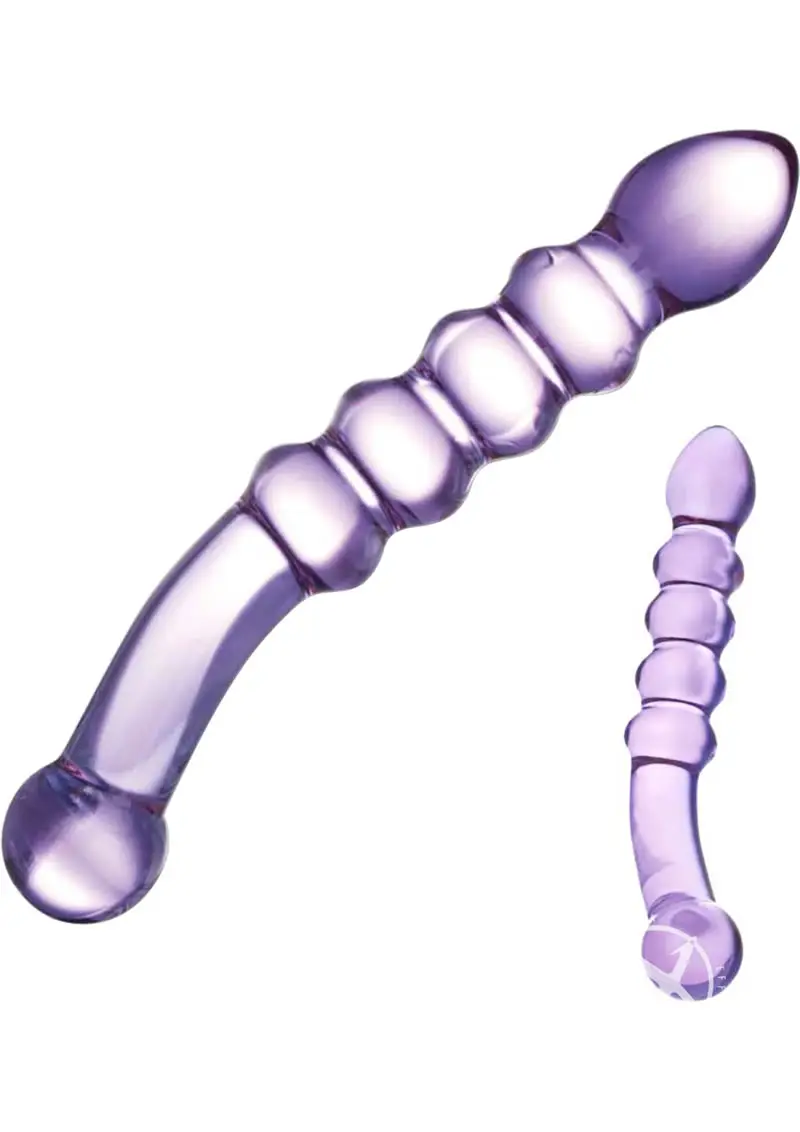 Glas Purple Rain Ribbed Glass Dildo - Image 2
