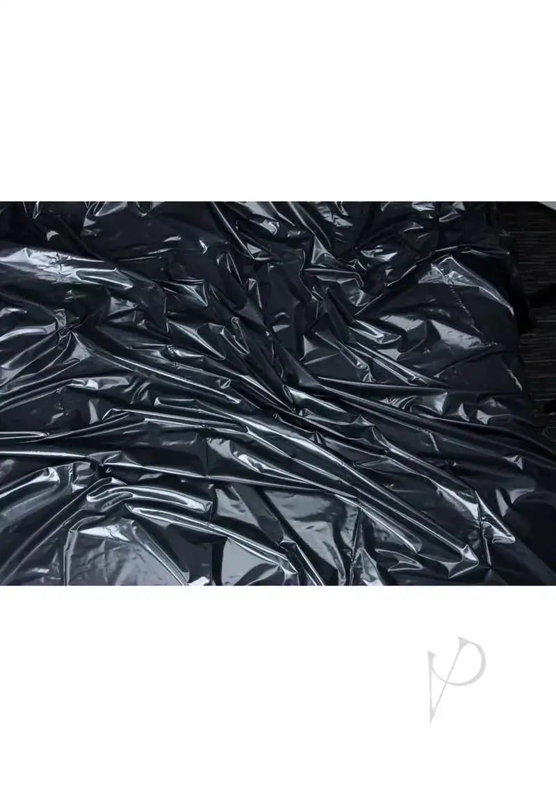 Lux Fetish Vinyl Bed Sheet Black California King Size - Image 2