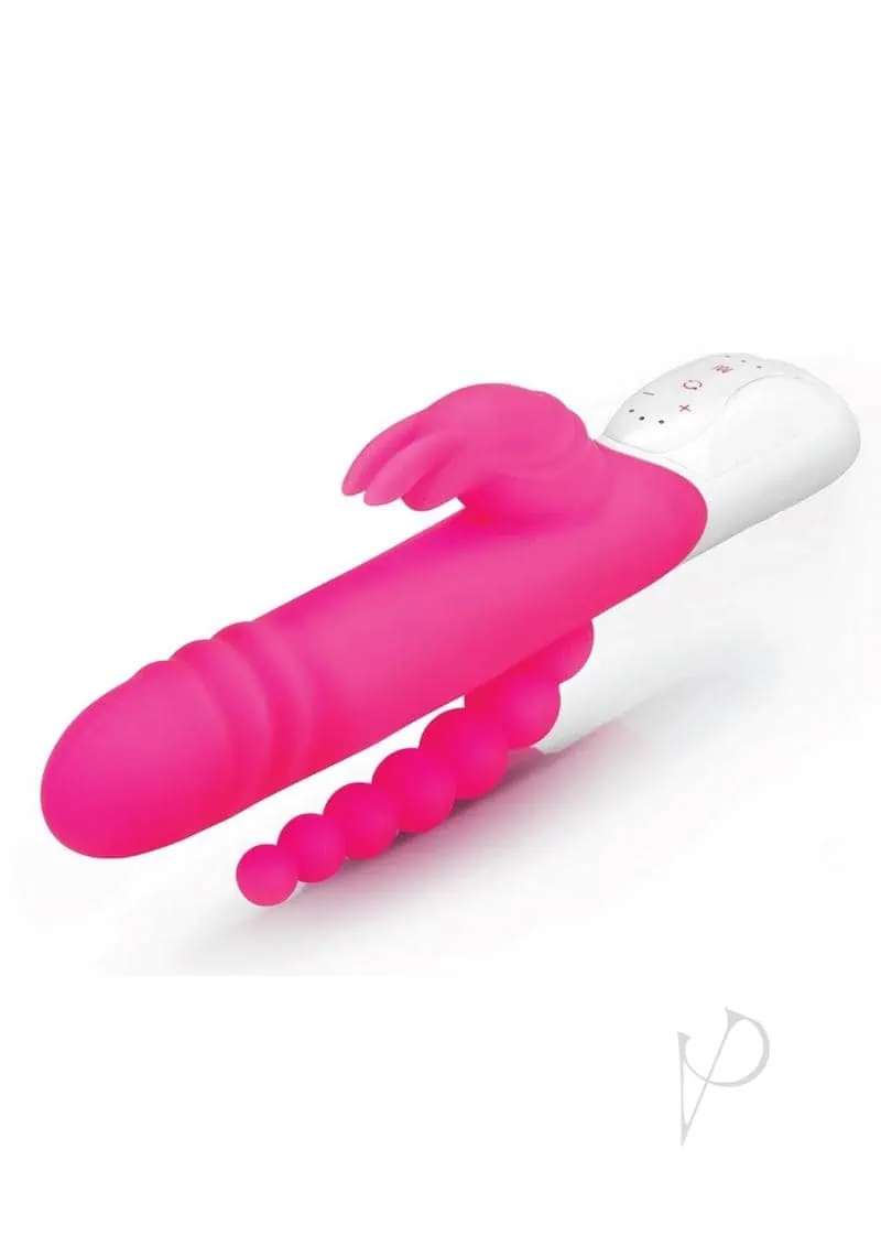 Rabbit Essentials Rechargeable Double Penetration Rabbit Vibe Hot Pink - Image 2