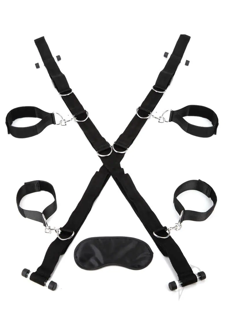 Lux Fetish Over the Door Cross w/4 Universal Soft Restraint Cuffs - Image 4