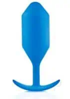 B-Vibe Snug Plug 5 Silicone Weighted Anal Plug - Blue - Image 2