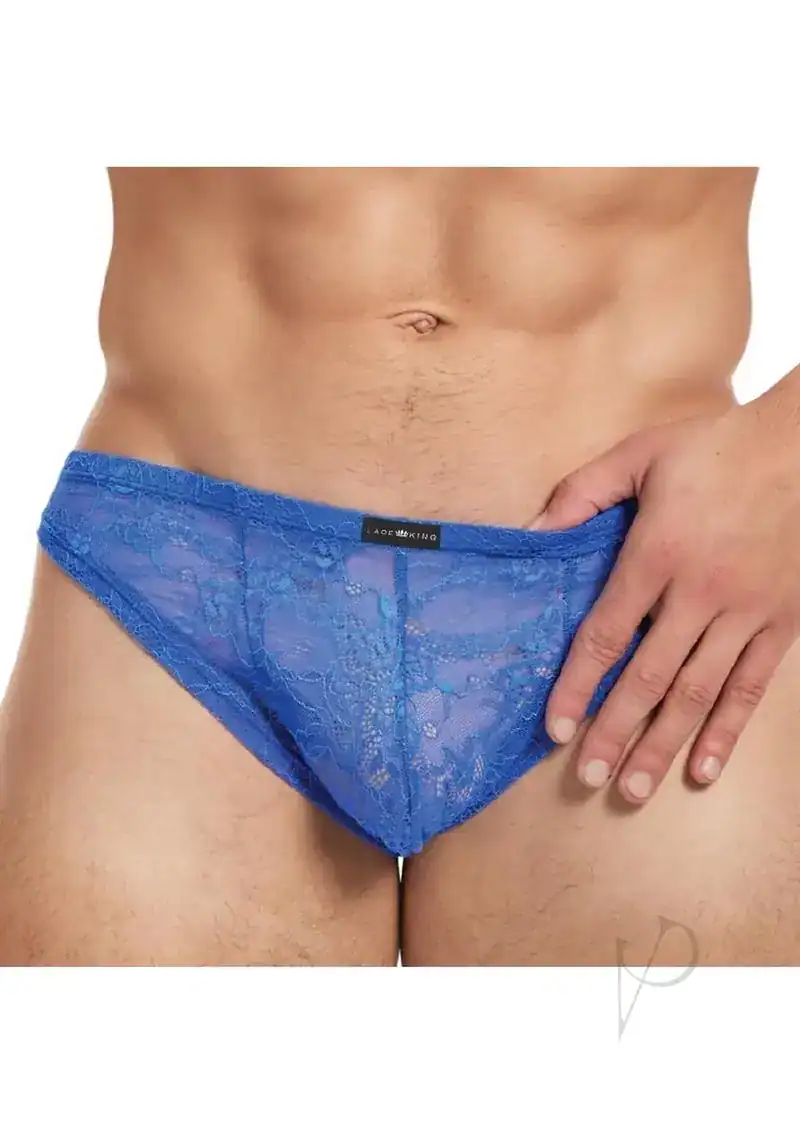 Lace King Lace Thong - Large/XLarge - Blue - Image 2