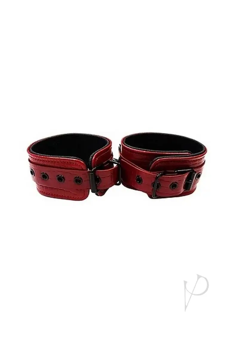 Rouge Leather Wrist Cuffs - Burgundy - Image 2