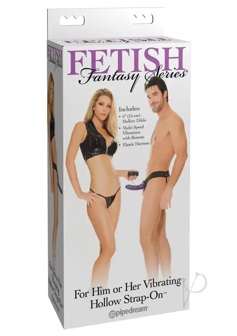Fetish Fantasy Series for Him or Her Vibrating Hollow Strap-On - Purple - Image 2