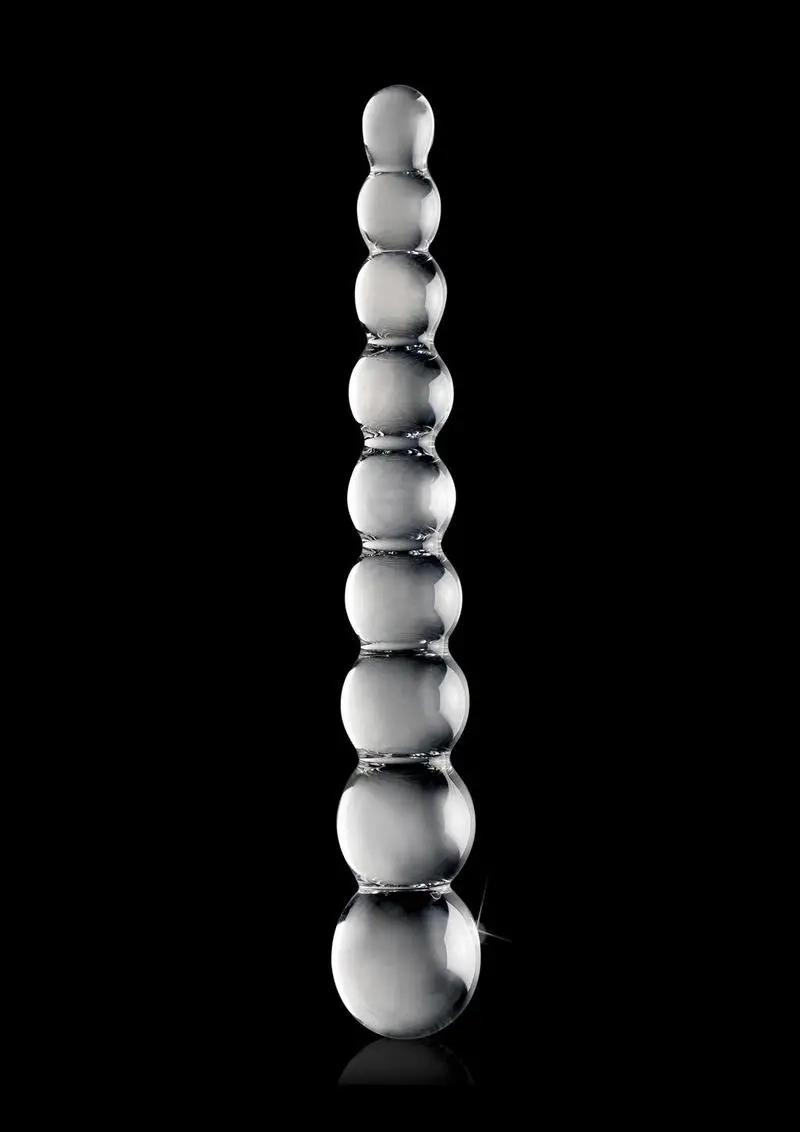 Icicles No. 2 Hand Blown Glass Massager - Clear Rippled - Image 2