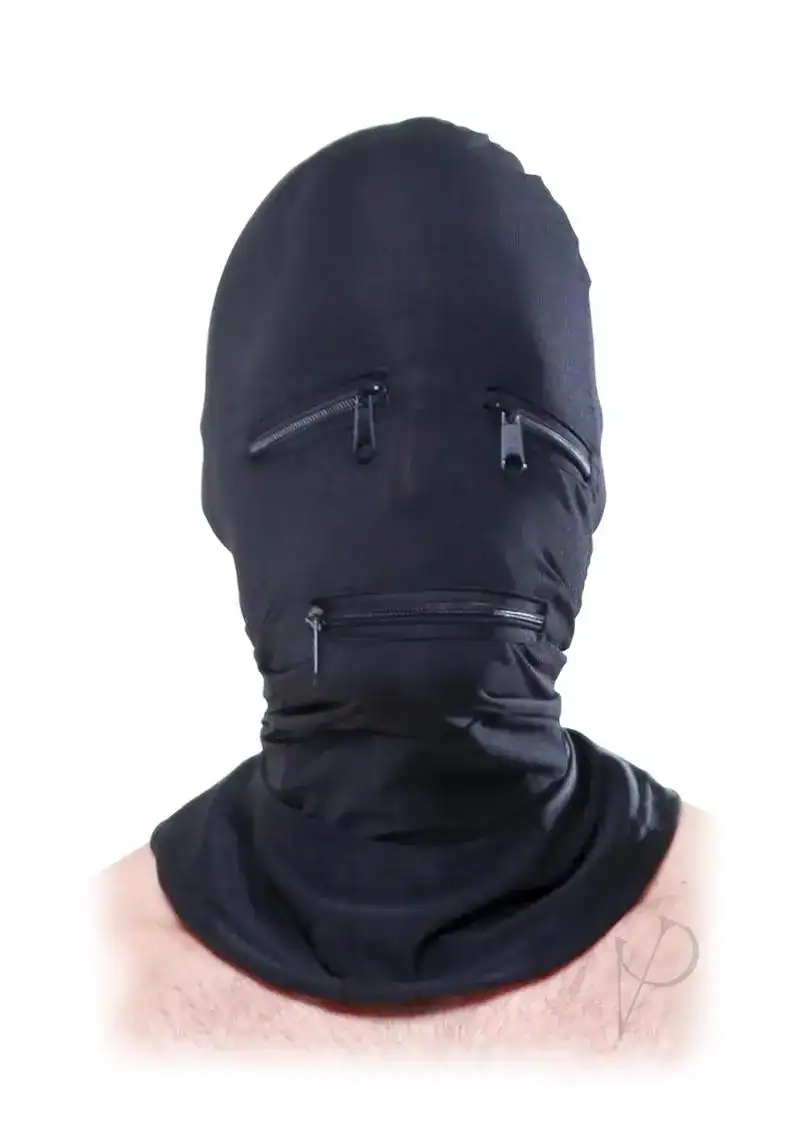 Fetish Fantasy Series Zipper Face Spandex Hood Black One Size - Image 2
