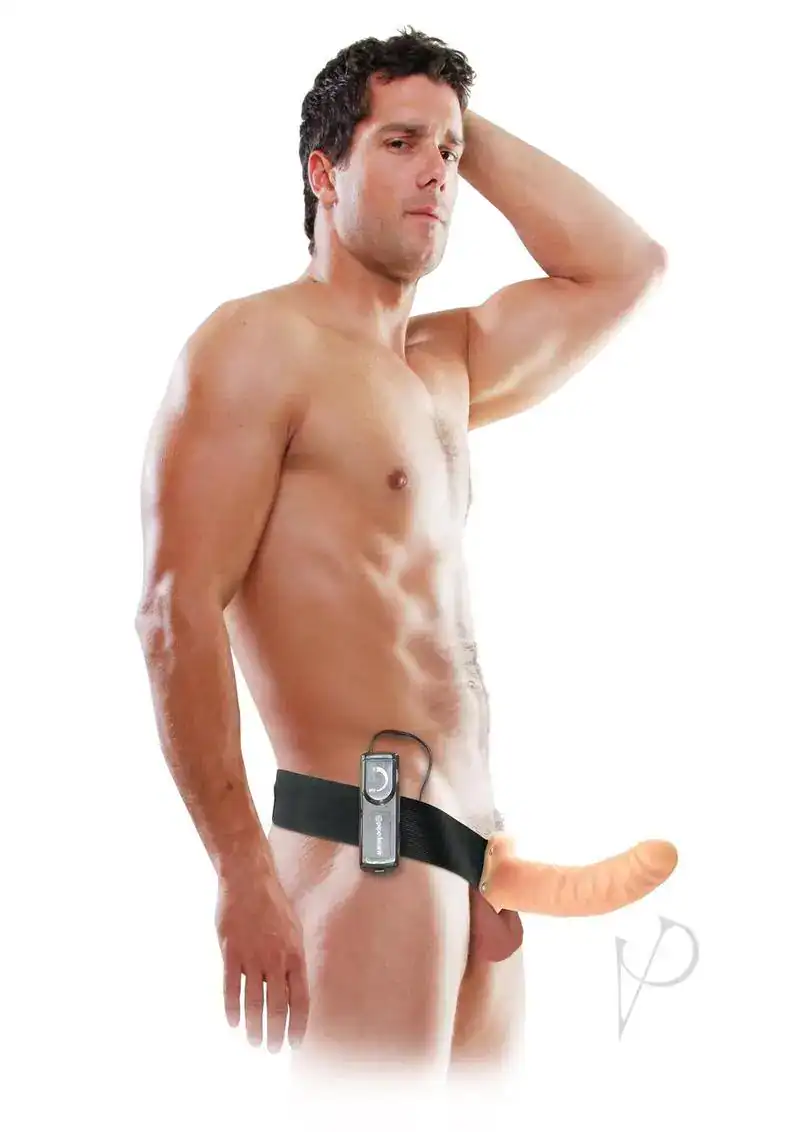 Fetish Fantasy Vibrating Hollow Strap On Flesh 8 Inch - Image 2