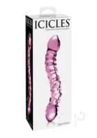 Icicles No 55 Double Sided Glass Massager Pink 7.75 Inch - Image 1