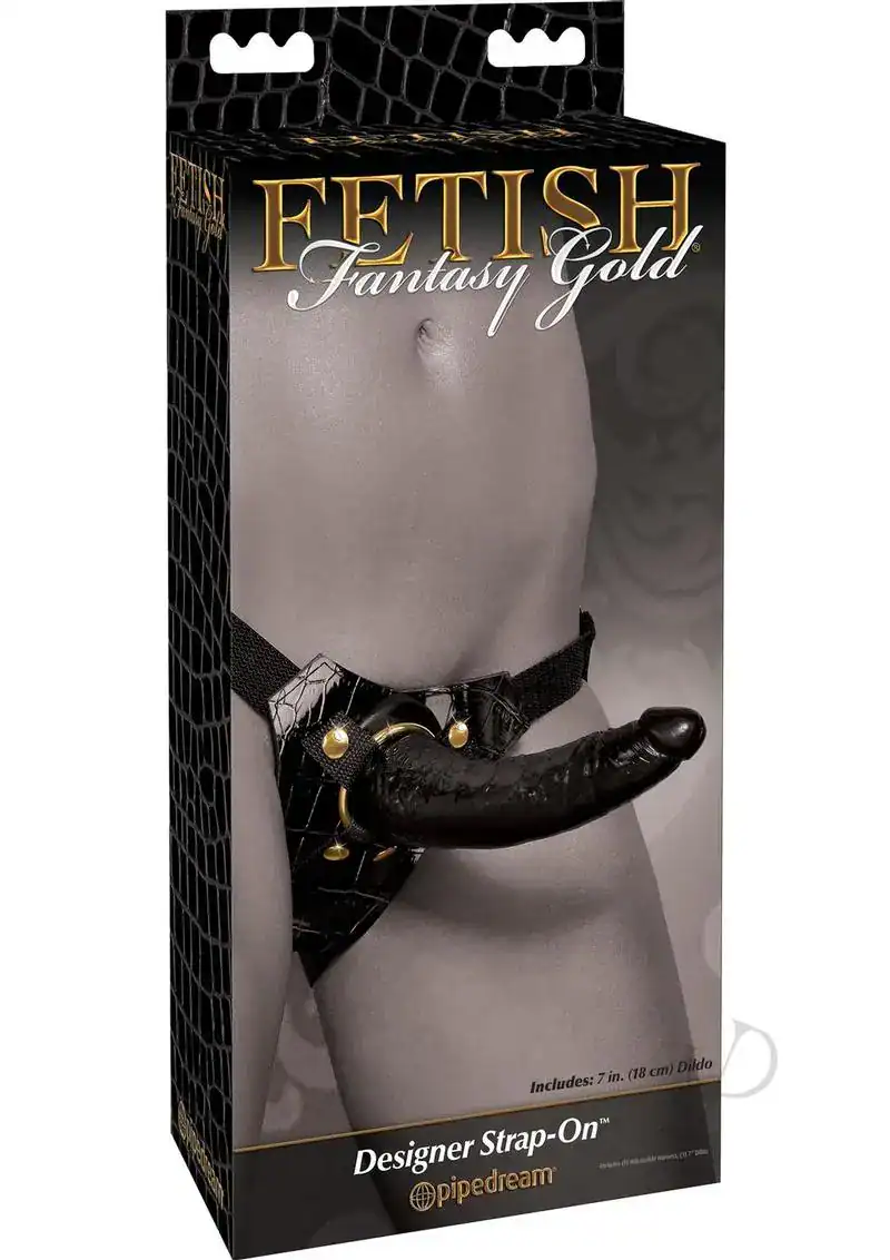Fetish Fantasy Gold Designer Strap On w/Dildo - Black - Image 2
