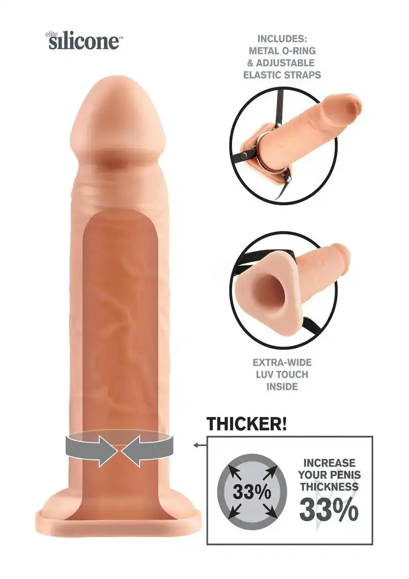 Fantasy Xtensions Silicone Performance Hollow Extension Flesh 8 Inch - Image 2
