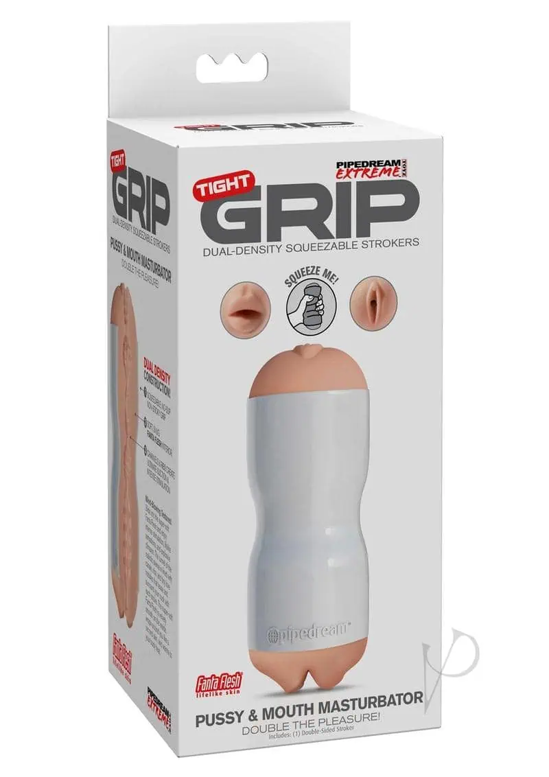 Pipedream Extreme Toyz Tight Grip Dual Density Squeezable Strokers - Pussy & Mouth - Image 3