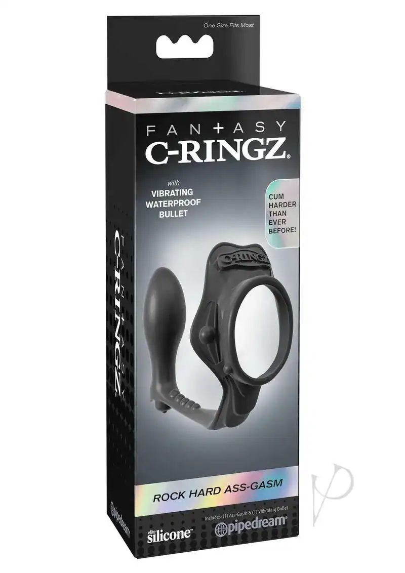 Fantasy C-Ringz Rock Hard Ass-Gasm Vibrating Ring - Black - Image 2