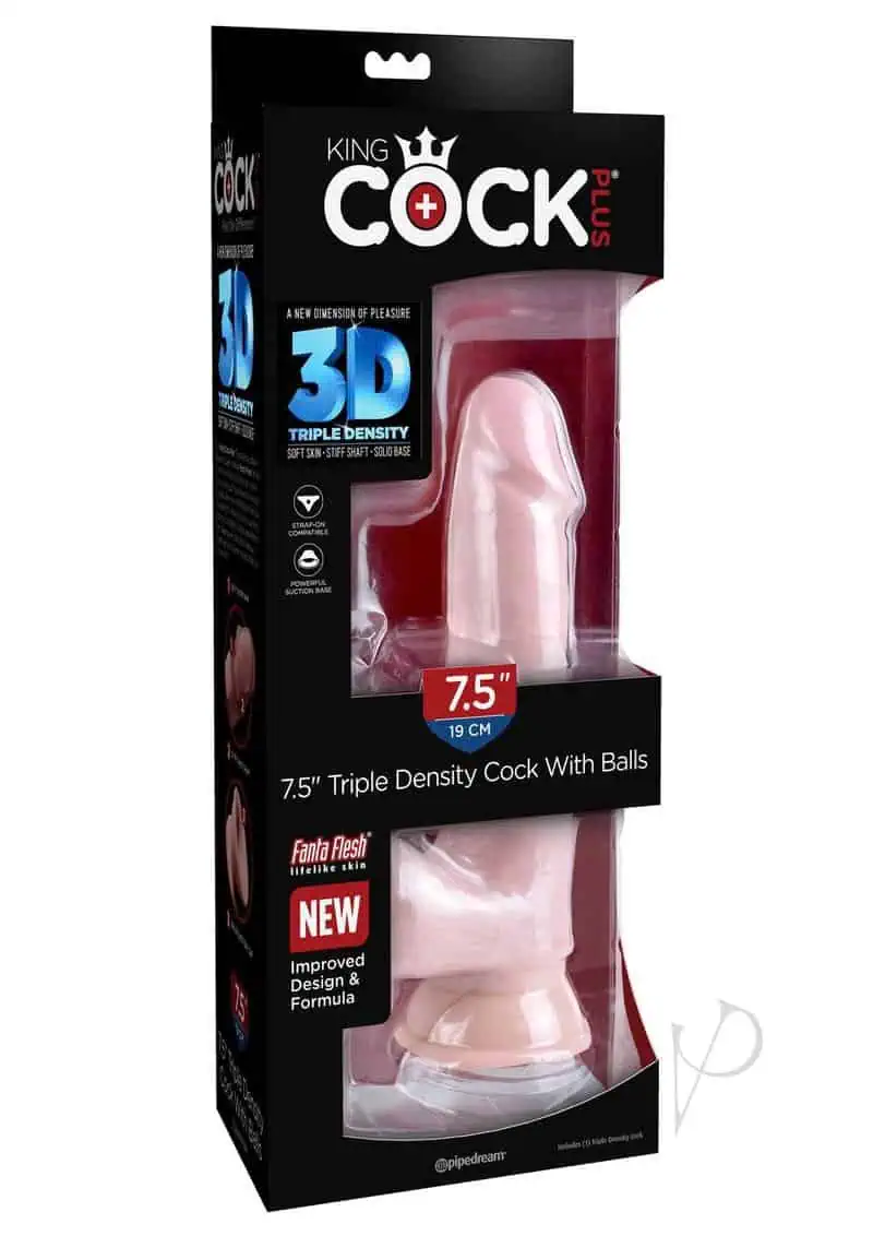 King Cock Plus Triple Density Cock w/Balls 7.5 Light - Image 5