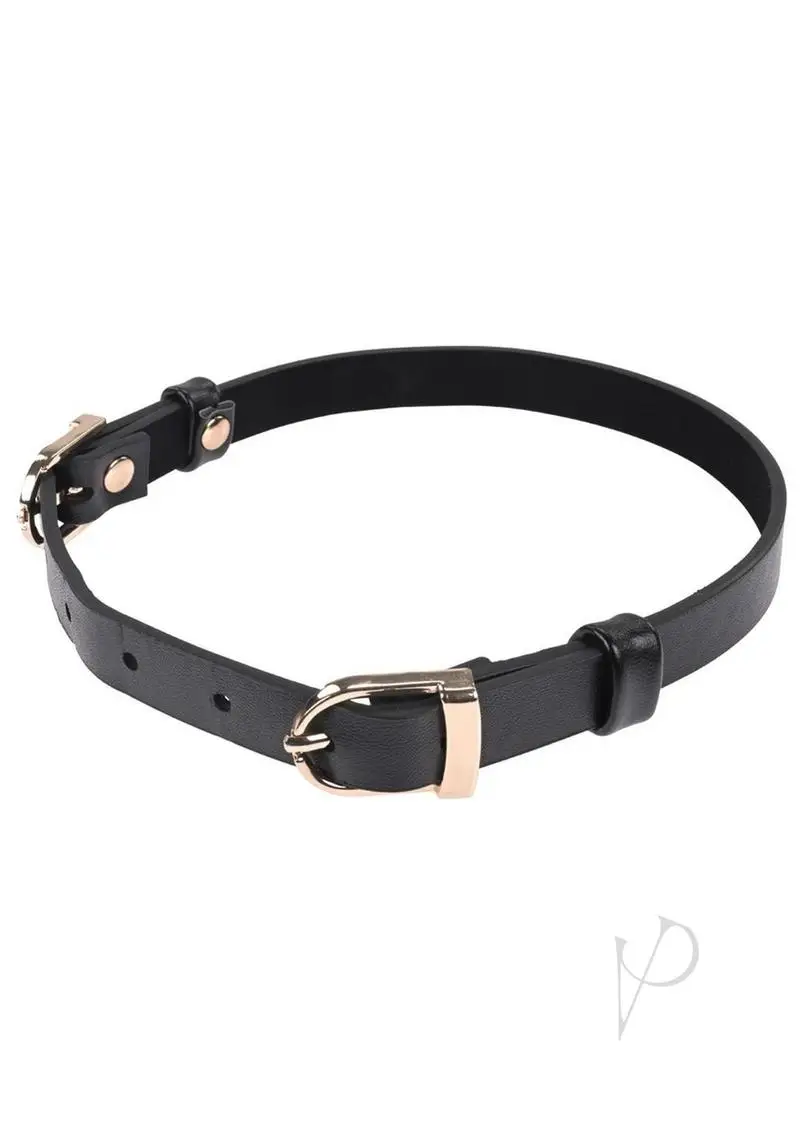Sex & Mischief  Double Buckle Day Collar Black/Gold - Image 2