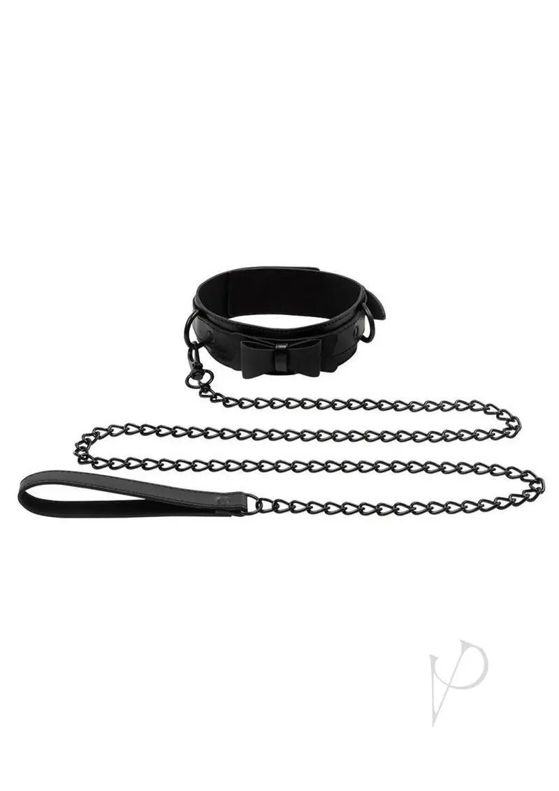 Sincerely Bow Tie Collar Leash - Black - Image 2