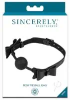 Sincerely Bow Tie Ball Gag - Black - Image 1