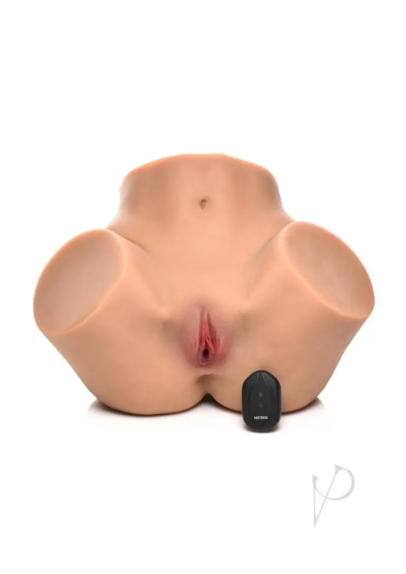 Mistress Vibrating and Squeezing Pussy and Ass Masturbator - Vanilla - Image 2