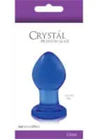 Crystal Glass Butt Plug Small - Blue - Image 1