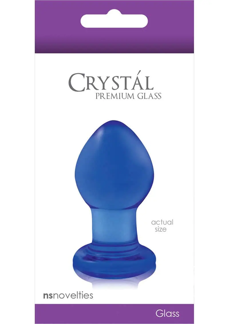 Crystal Glass Butt Plug Small - Blue - Featured Image