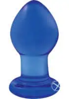 Crystal Glass Butt Plug Small - Blue - Image 2