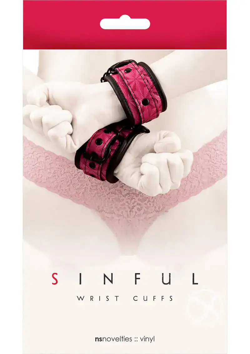 Sinful Wrist Cuffs - Pink - Image 2