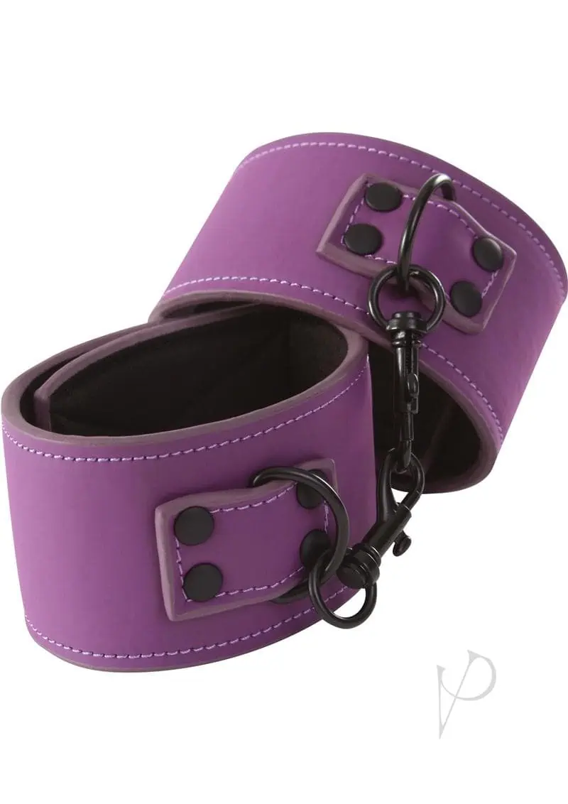 Lust Bondage Wrist Cuffs - Purple - Image 4