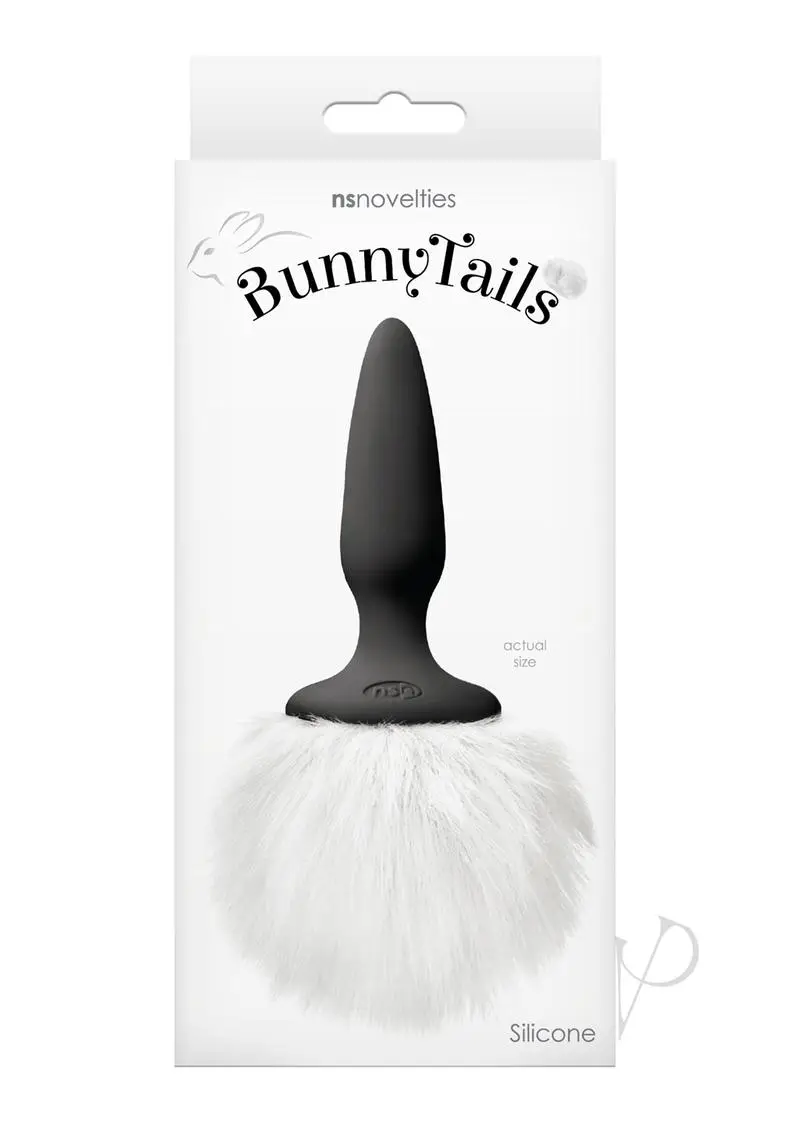Bunny Tails Mini Anal Plug Silicone Non Vibrating White - Featured Image